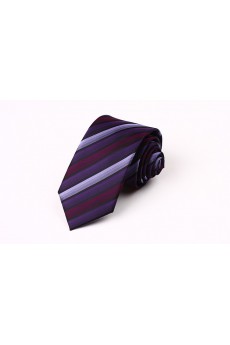 Purple Striped Microfiber NeckTie