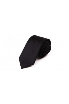 Black Solid Microfiber NeckTie