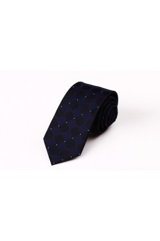 Blue Checkered Microfiber NeckTie