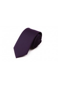 Purple Checkered Microfiber NeckTie