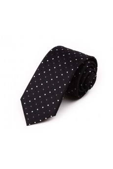 Black Polka Dot Microfiber NeckTie