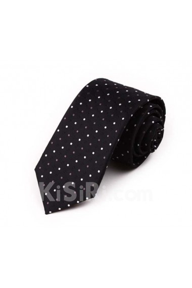 Black Polka Dot Microfiber NeckTie