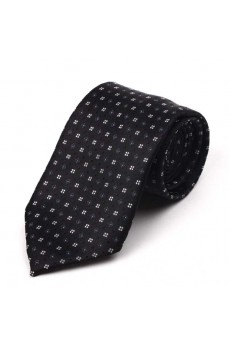 Black Floral Polyester NeckTie