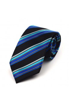 Blue Striped Polyester NeckTie