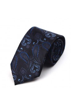 Blue Floral Polyester NeckTie