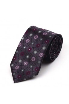 Gray Polka Dot Polyester NeckTie