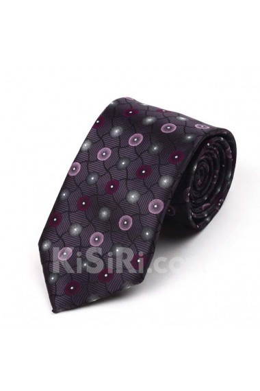 Gray Polka Dot Polyester NeckTie