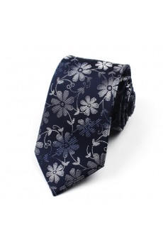 Blue Floral 100% Silk NeckTie