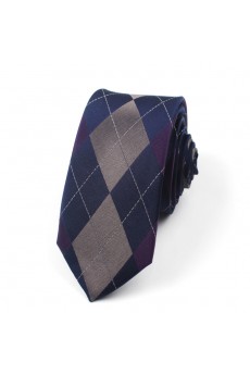 Blue Checkered 100% Silk NeckTie