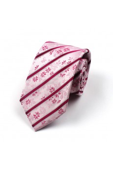 Pink Floral 100% Silk NeckTie