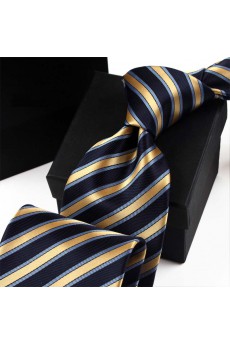 Black Striped Microfiber NeckTie