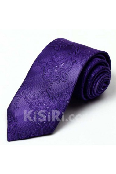 Purple Floral 100% Silk NeckTie