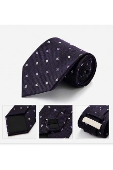 Black Floral 100% Silk NeckTie