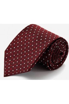 Red Polka Dot 100% Silk NeckTie