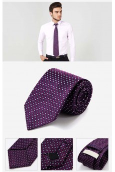 Purple Polka Dot 100% Silk NeckTie