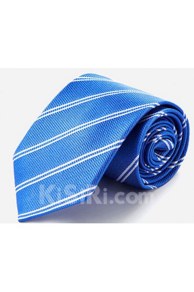 Blue Striped 100% Silk NeckTie
