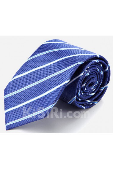Blue Striped 100% Silk NeckTie
