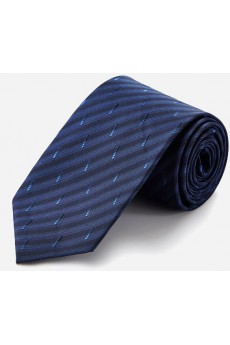 Blue Striped 100% Silk NeckTie