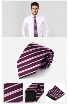 Red Striped Cotton & Polyester NeckTie