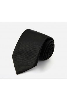 Black Striped Cotton & Polyester NeckTie