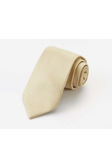 Yellow Checkered Cotton & Polyester NeckTie