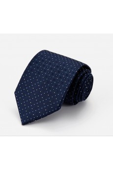 Blue Polka Dot Cotton & Polyester NeckTie