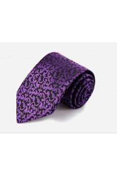 Purple Floral Cotton & Polyester NeckTie