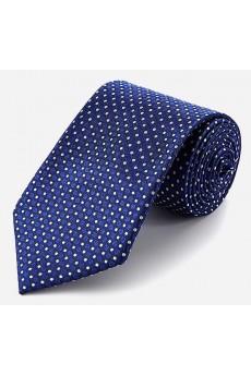 Blue Polka Dot 100% Silk NeckTie