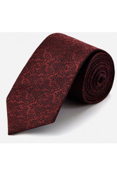 Red Floral 100% Silk NeckTie