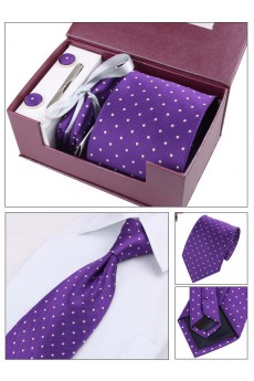 Purple Polka Dot Polyester NeckTie