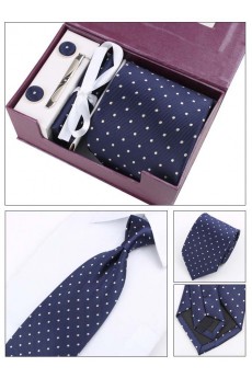 Blue Polka Dot Polyester NeckTie