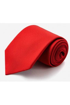 Red Solid 100% Silk NeckTie
