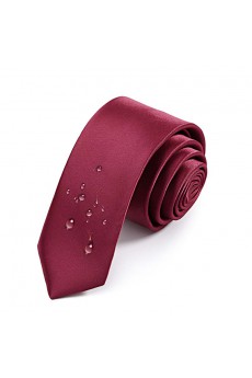 Red Solid Microfiber Skinny Tie