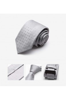 Gray Polka Dot Microfiber Skinny Tie