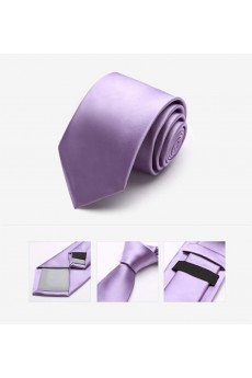 Purple Solid Microfiber Skinny Tie