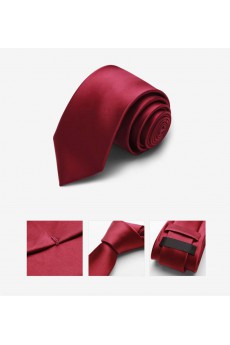 Red Solid Microfiber Skinny Tie