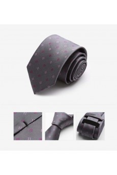 Gray Floral Microfiber Skinny Tie