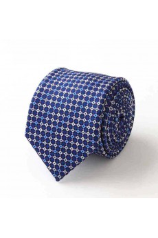 Blue Floral Microfiber Skinny Tie