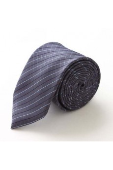 Gray Plaid Microfiber Skinny Tie