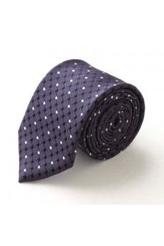 Purple Plaid Microfiber Skinny Tie