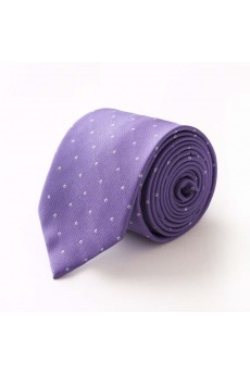 Purple Polka Dot Microfiber Skinny Tie