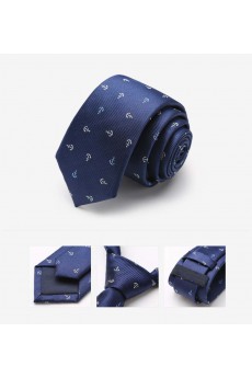 Blue Floral 100% Silk Skinny Tie