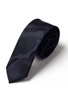 Black Floral Microfiber Skinny Tie