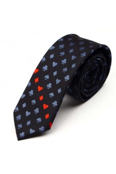 Black Floral Microfiber Skinny Tie