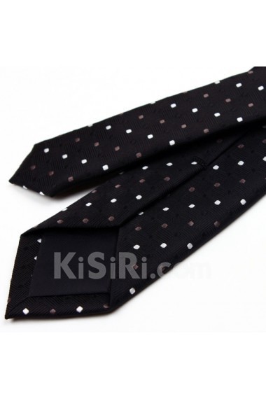 Black Polka Dot Microfiber Skinny Tie
