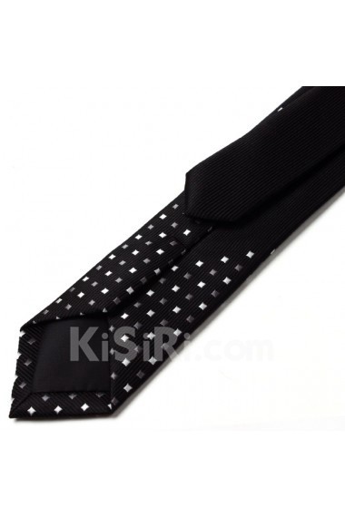Black Polka Dot Microfiber Skinny Tie