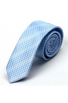 Blue Polka Dot Microfiber Skinny Tie