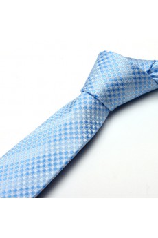 Blue Polka Dot Microfiber Skinny Tie