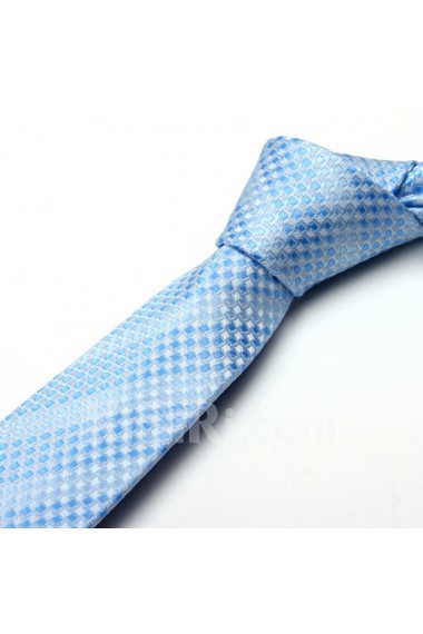 Blue Polka Dot Microfiber Skinny Tie