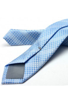 Blue Polka Dot Microfiber Skinny Tie